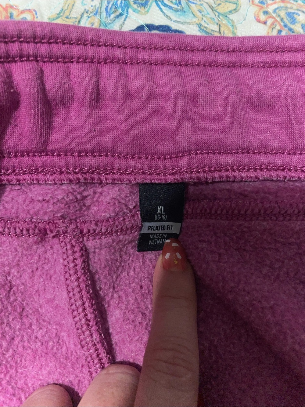 Carhartt Plum Sweatpants with Orange Logo - Picture 5 of 6